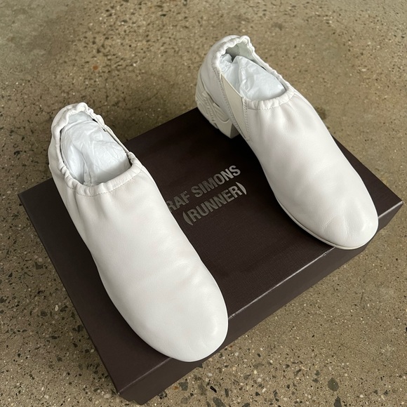 Raf Simons Solaris 1 low white sneakers with heels